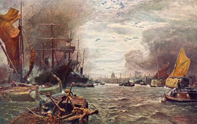 The Pool of London - da pintura de Vicat Cole de George Vicat Cole